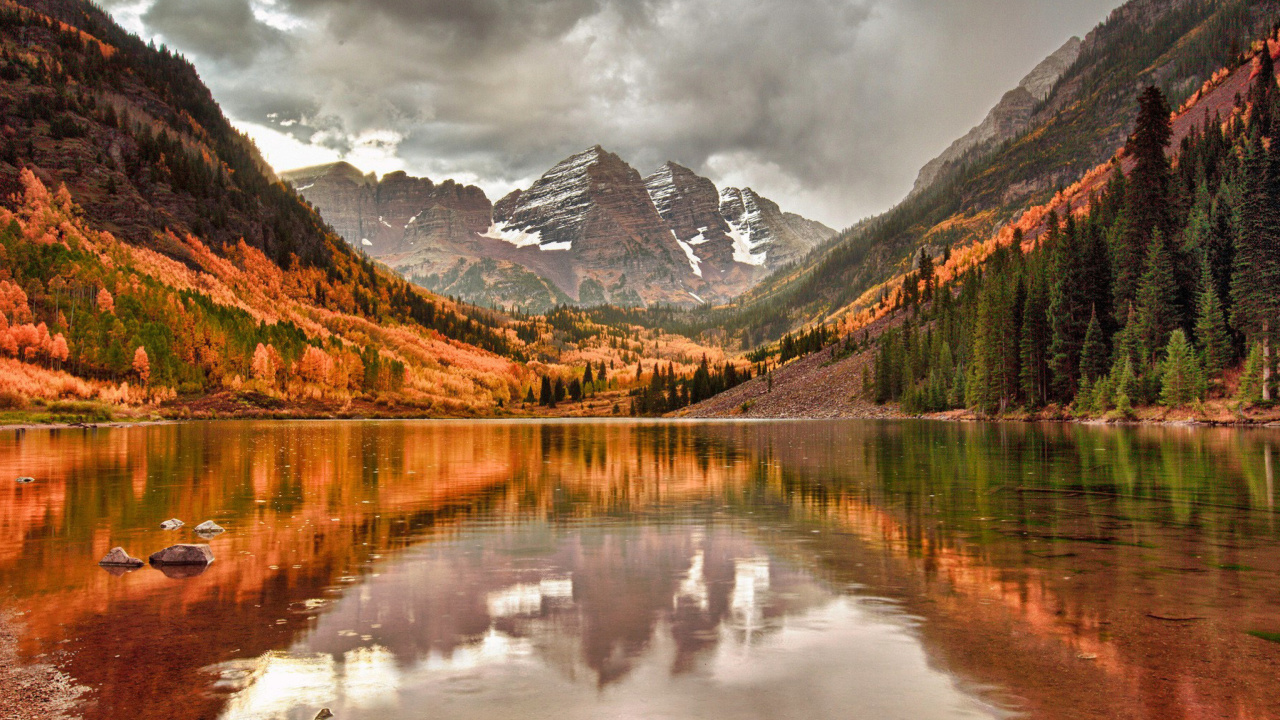 Sfondi Autumn in Canada, Lake, National Park, Nova Scotia 1280x720