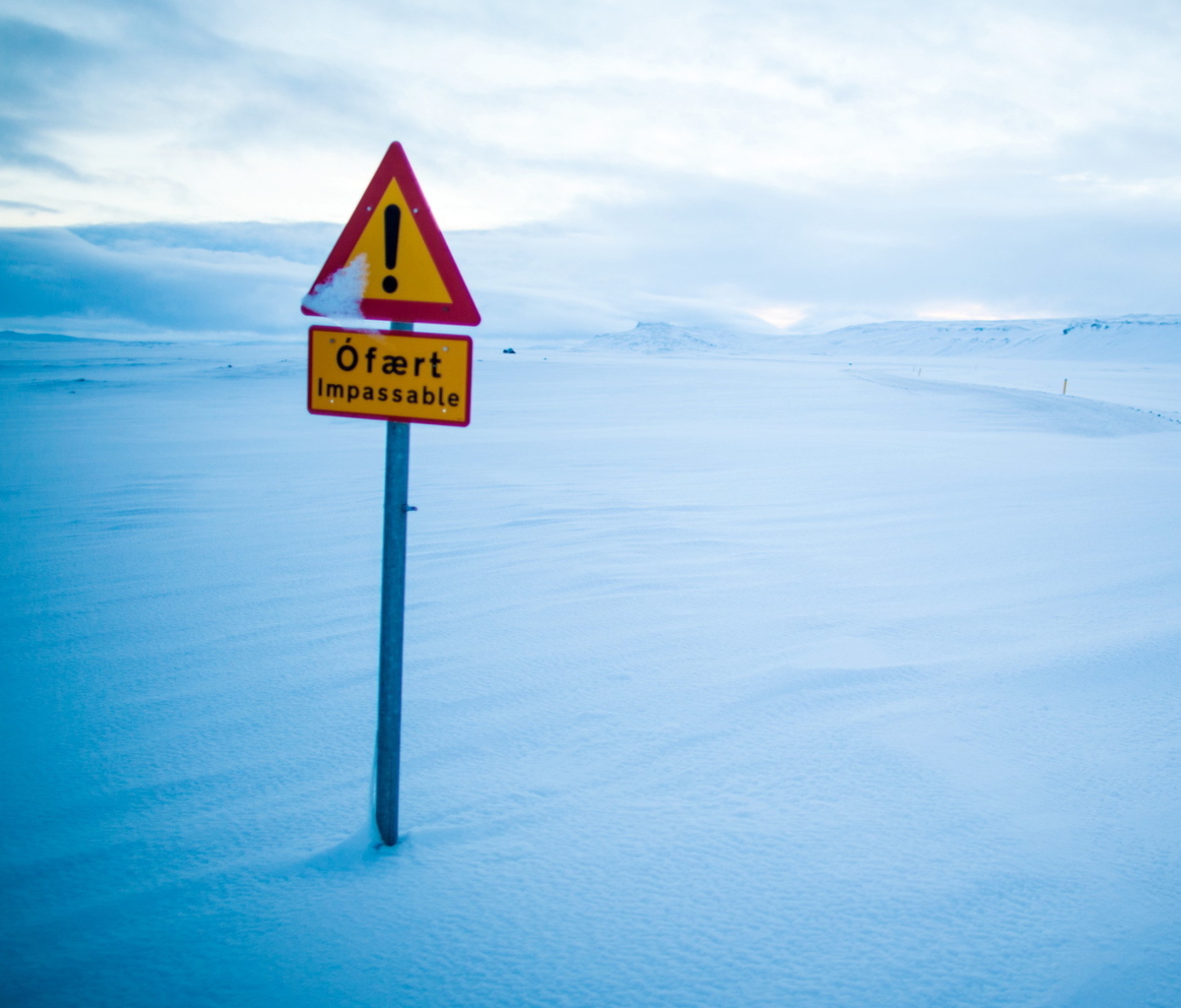 Sfondi Winter Warning Sign 1200x1024