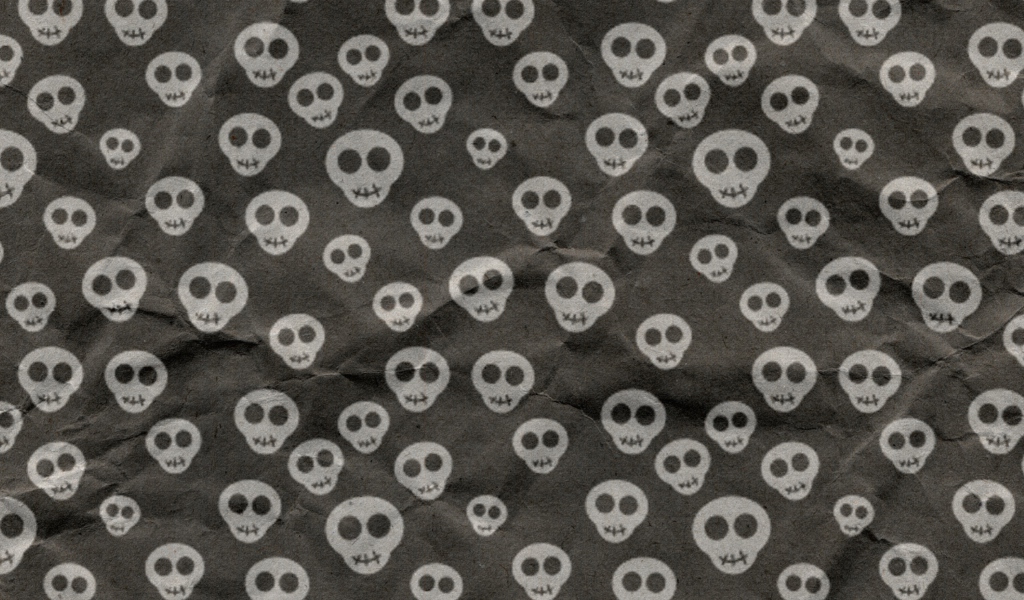 Screenshot №1 pro téma Cute Skulls Wrapping Paper 1024x600