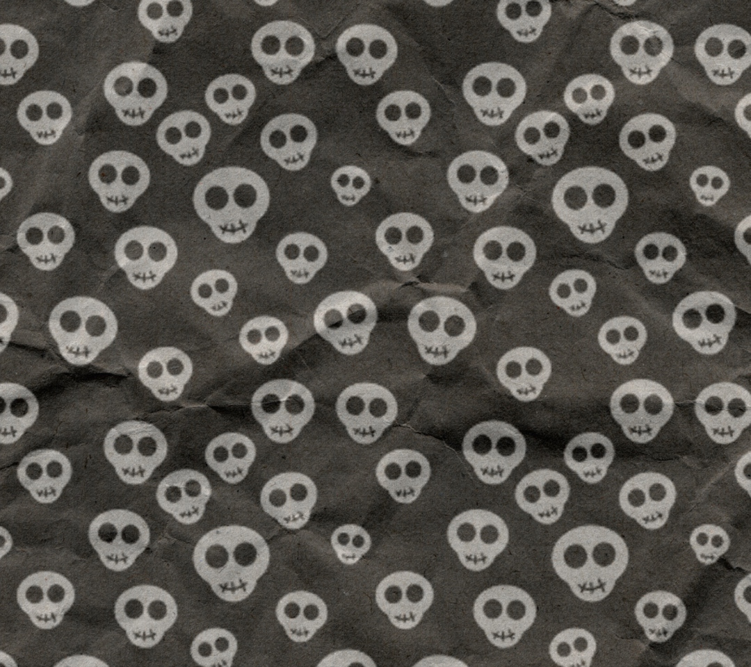 Обои Cute Skulls Wrapping Paper 1080x960