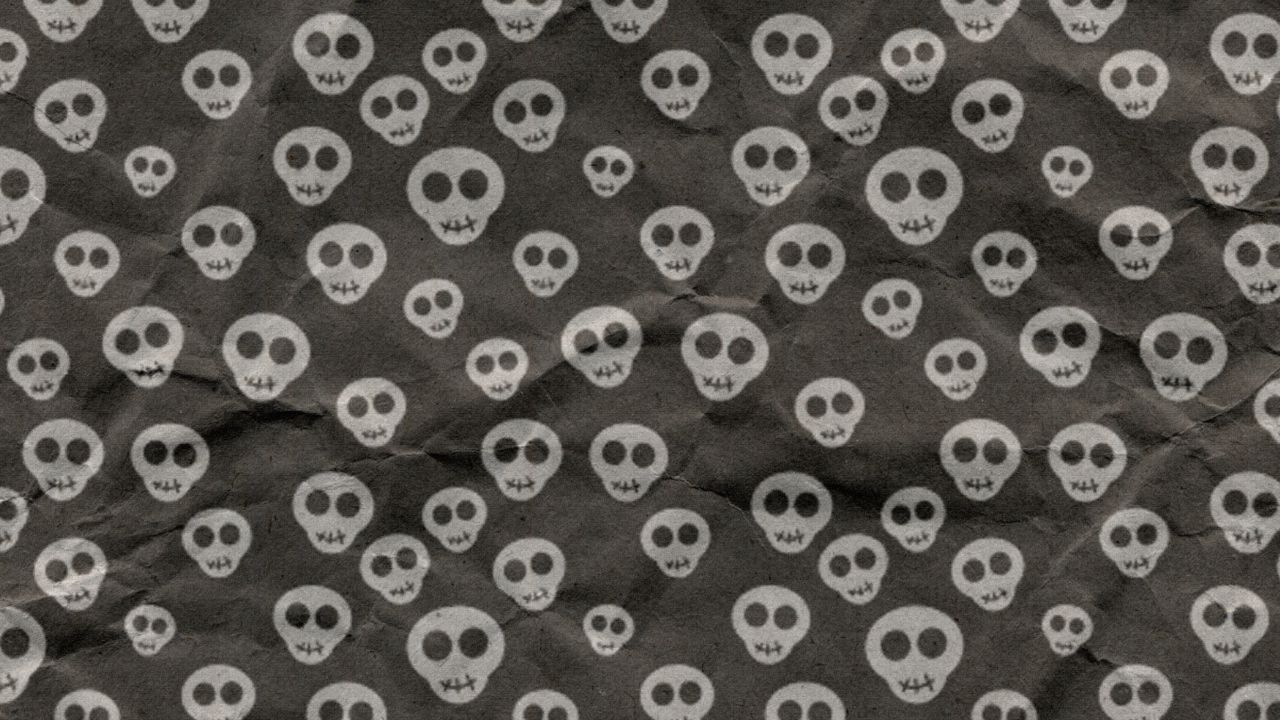 Screenshot №1 pro téma Cute Skulls Wrapping Paper 1280x720