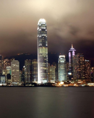 Hong Kong At Night papel de parede para celular para Nokia Asha 310
