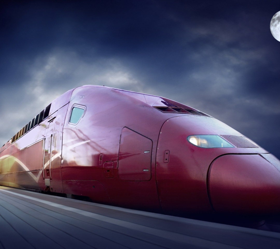 Обои Thalys train on high speed line 1080x960