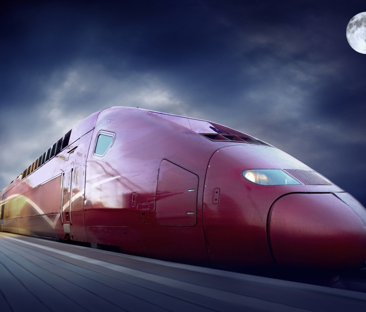 Обои Thalys train on high speed line 1200x1024