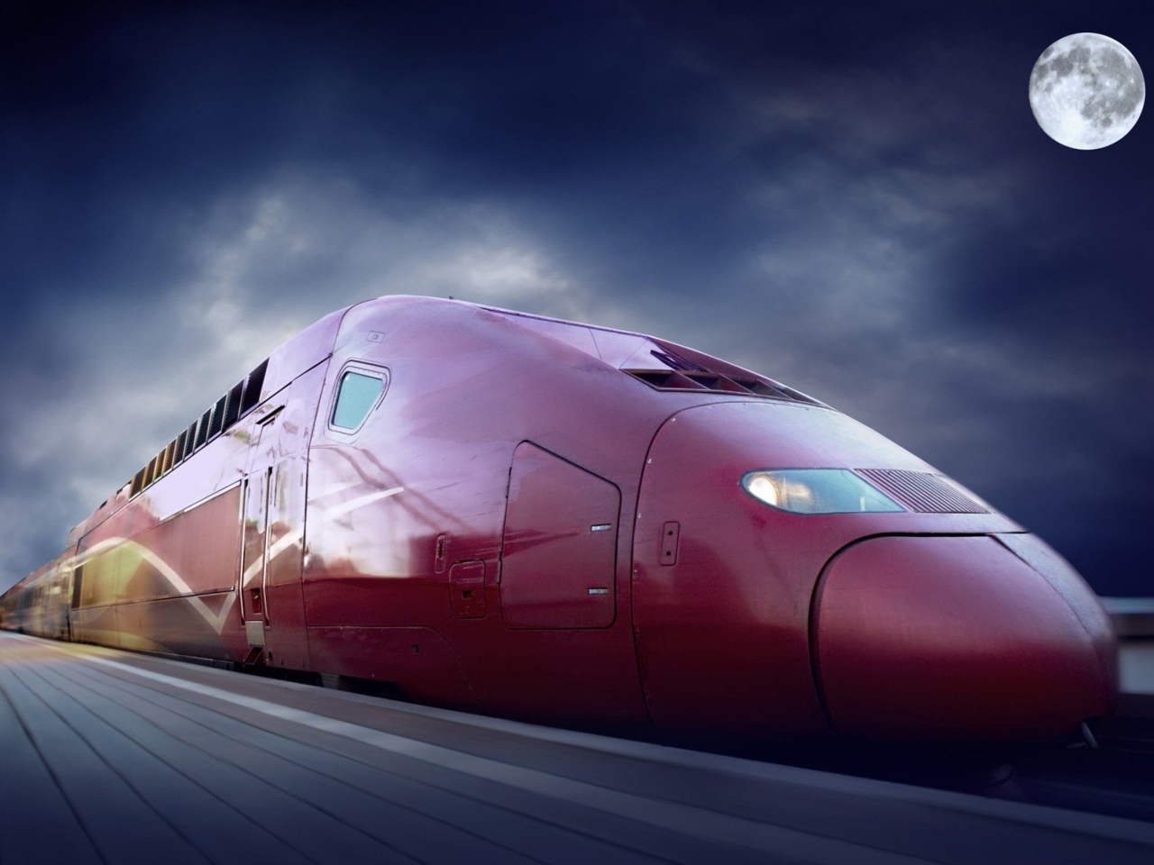 Das Thalys train on high speed line Wallpaper 1280x960