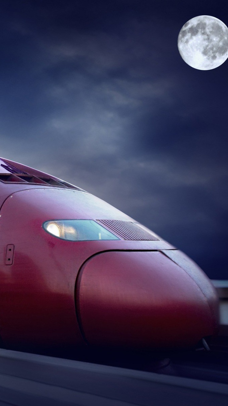 Thalys train on high speed line wallpaper 750x1334