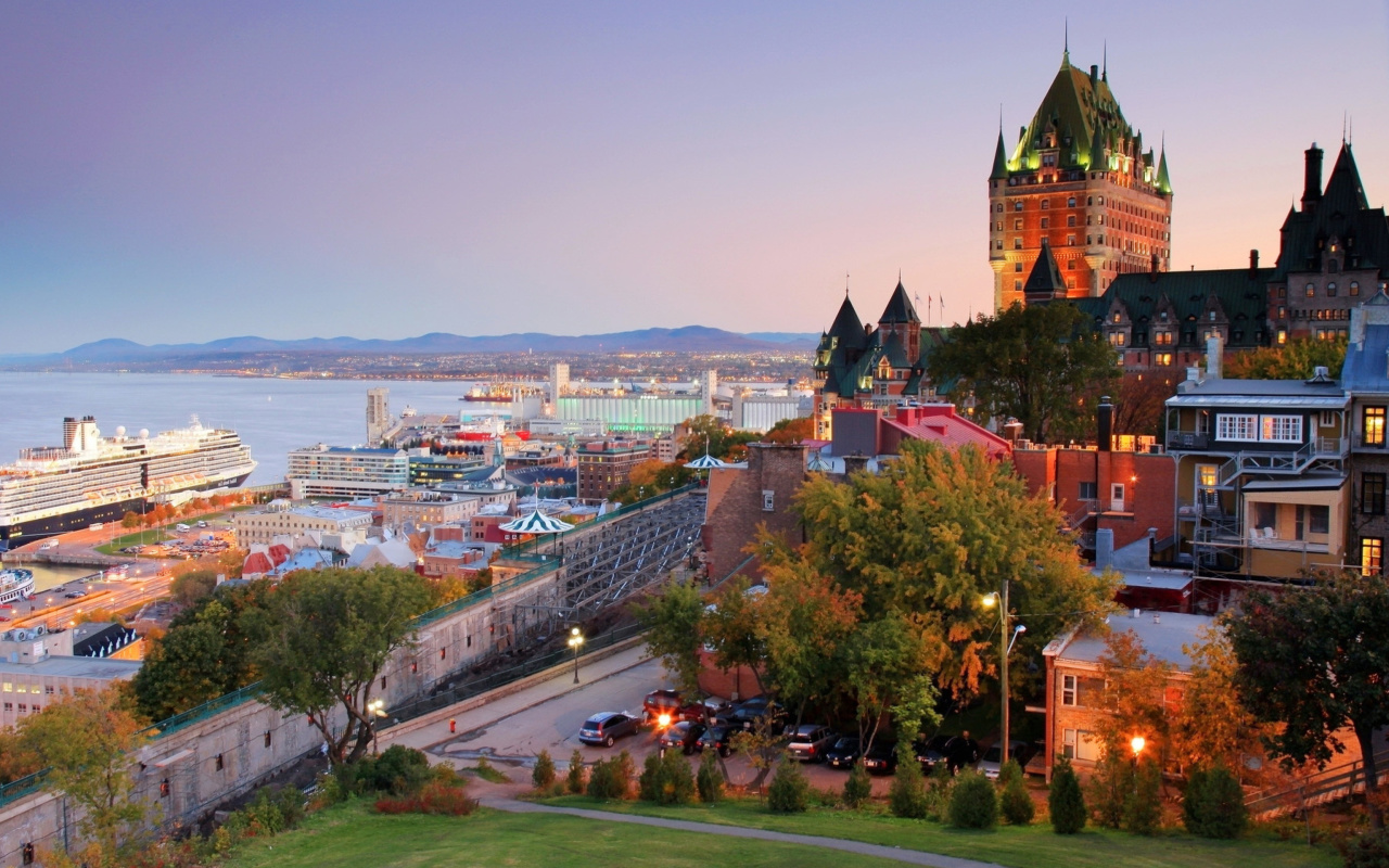 Fondo de pantalla Quebec City and Port 1280x800