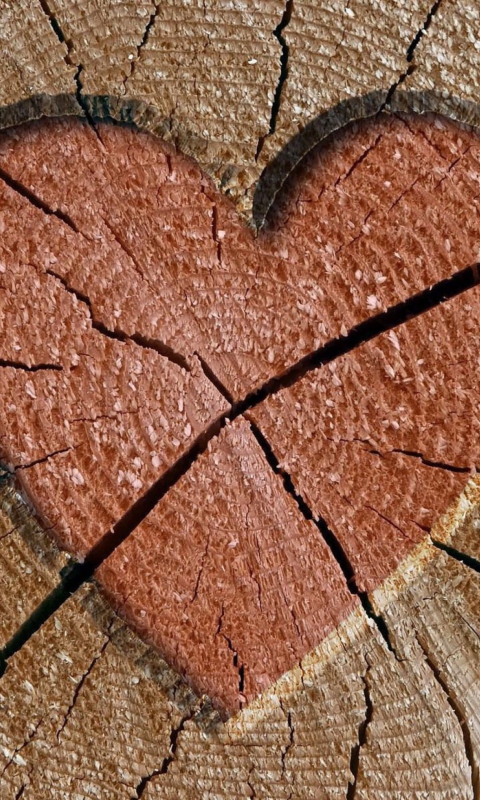 Das Wooden Heart Wallpaper 480x800