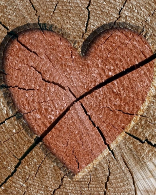 Wooden Heart - Obrázkek zdarma pro 320x480