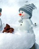 Cute Snowman Christmas Decoration Figurine wallpaper 128x160