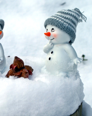Cute Snowman Christmas Decoration Figurine - Obrázkek zdarma pro 480x640