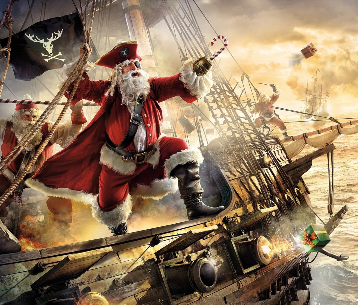 Das Pirate Santa Wallpaper 1200x1024