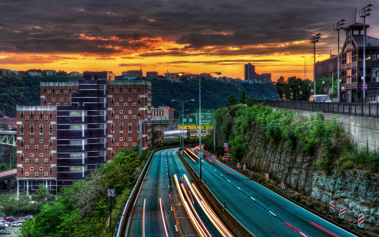 Screenshot №1 pro téma Streets in Pittsburgh Pennsylvania 1280x800