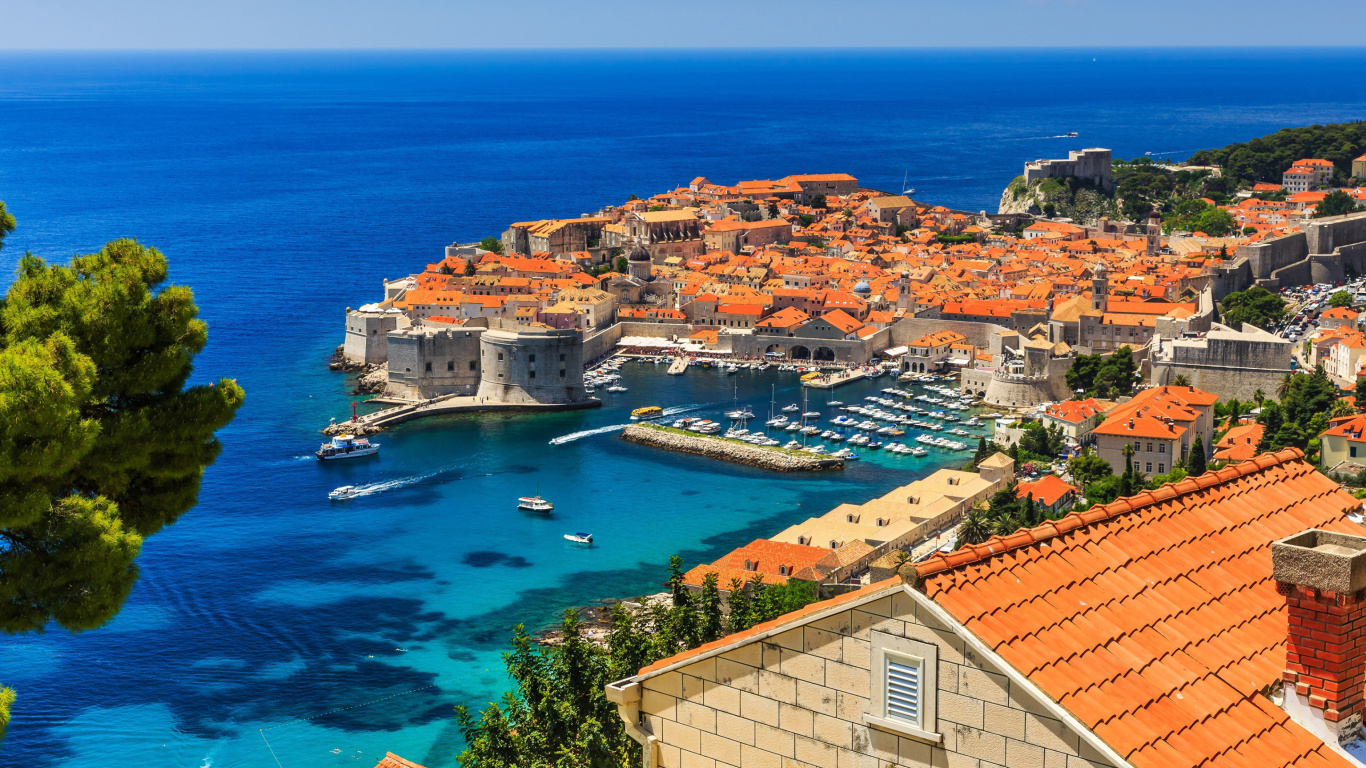 Sfondi Walls of Dubrovnik 1366x768