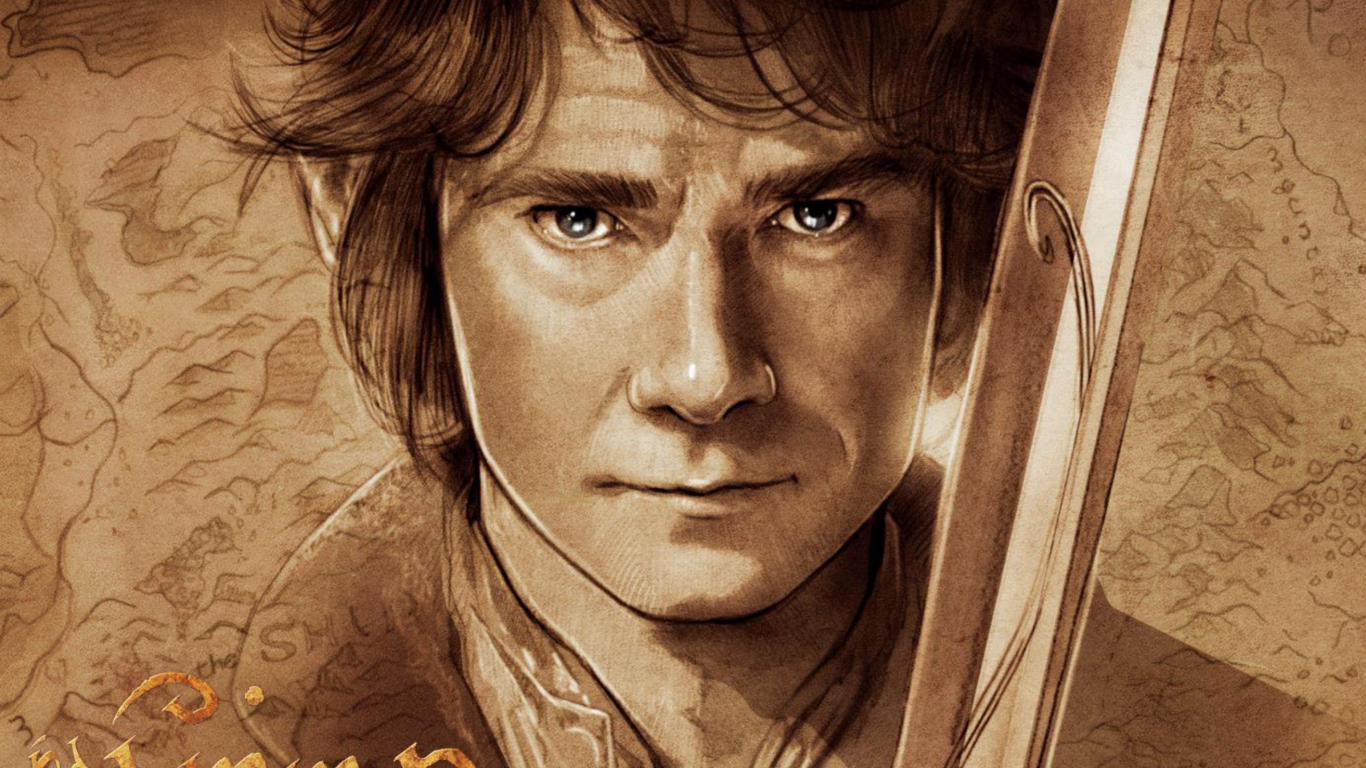 Обои The Hobbit Bilbo Baggins Artwork 1366x768