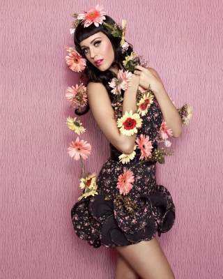 Katy Perry Wearing Flowered Dress - Obrázkek zdarma pro Nokia Asha 306