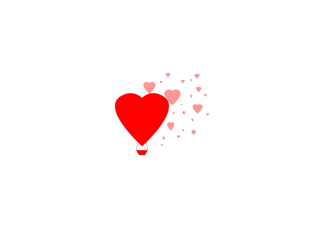 Fondo de pantalla Simple Hearts Illustration 1024x768