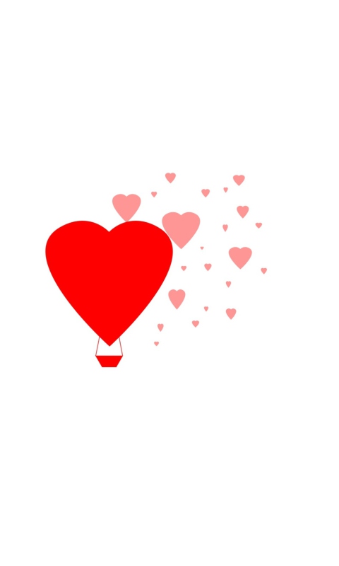 Das Simple Hearts Illustration Wallpaper 480x800