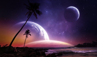 Space Island Background for Android, iPhone and iPad