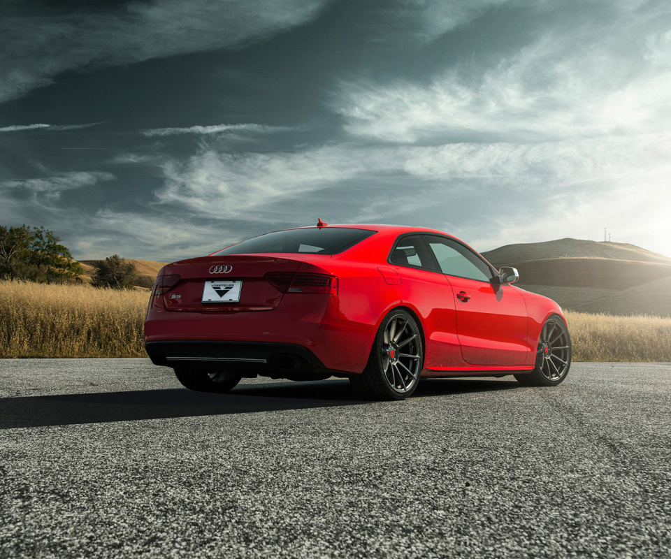 Audi S5 Red Vorsteiner 2015 wallpaper 960x800