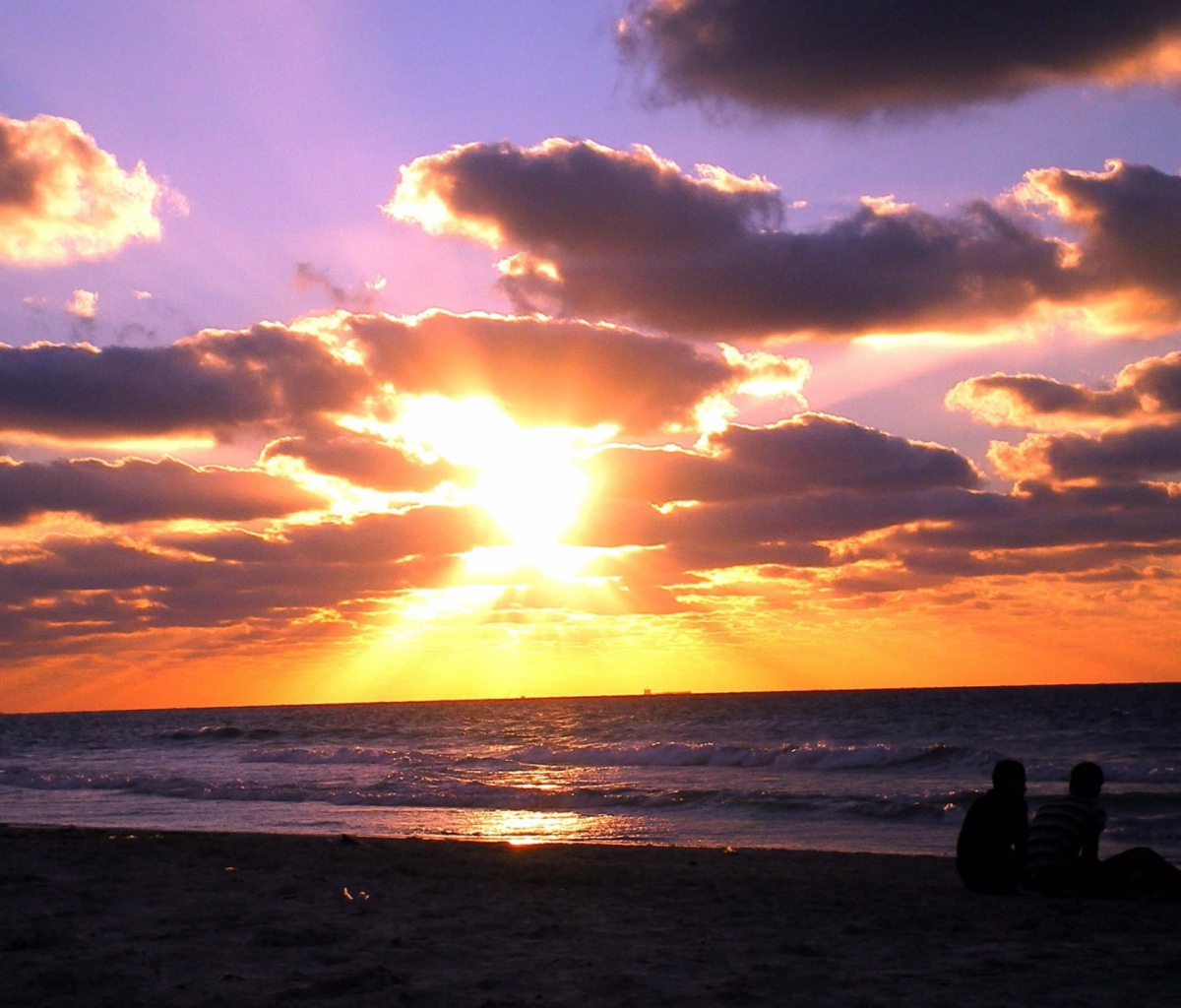 Screenshot №1 pro téma Sunset On The Beach 1200x1024