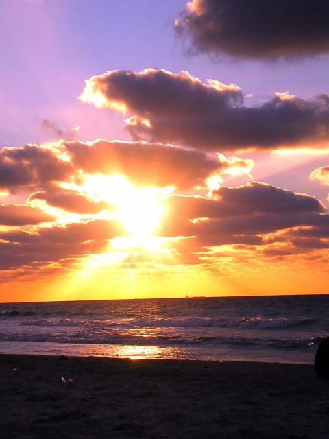Fondo de pantalla Sunset On The Beach 480x640