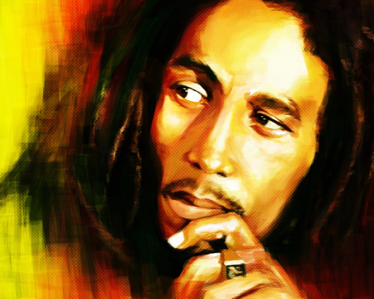 Обои Bob Marley Painting 1280x1024