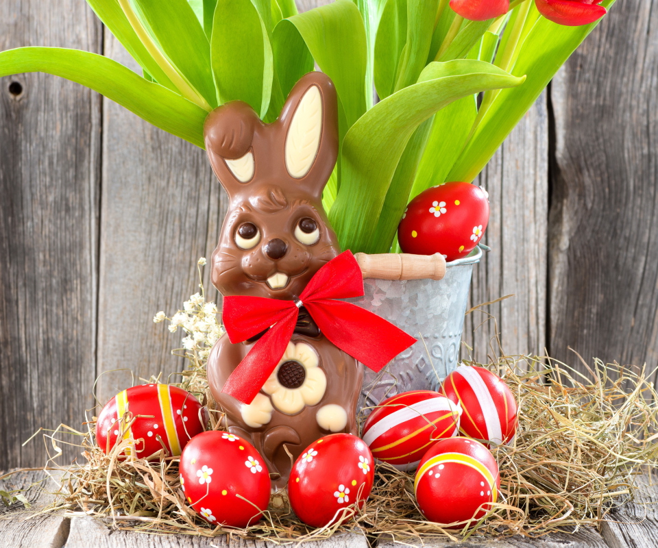 Das Chocolate Easter Bunny Wallpaper 960x800