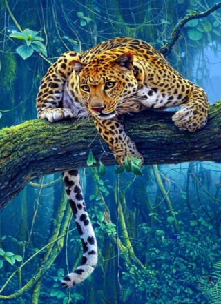 Jungle Tiger Painting - Obrázkek zdarma pro Nokia C-5 5MP
