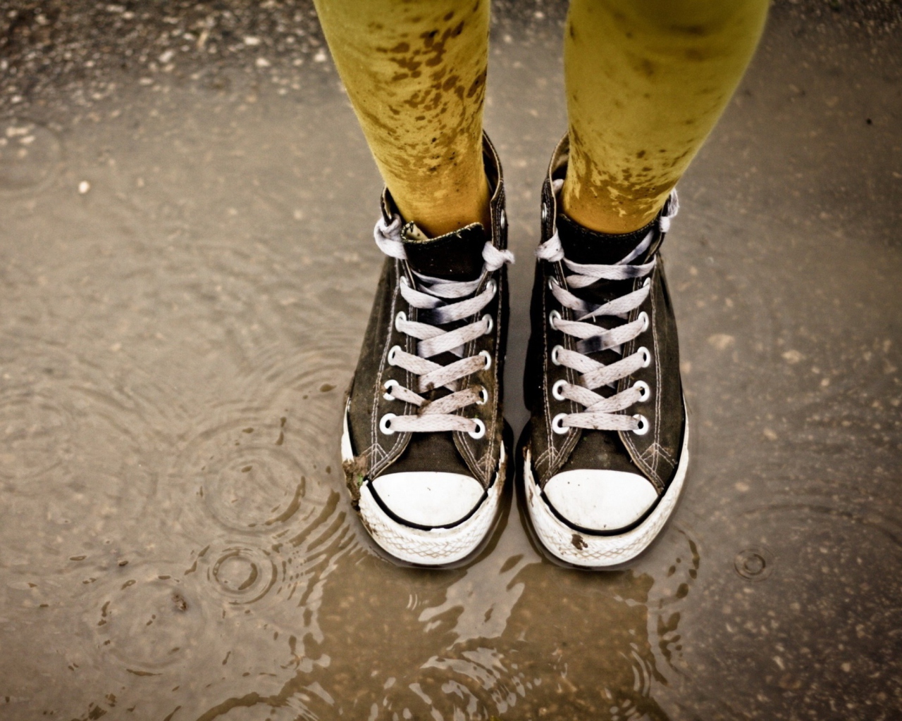 Обои Sneakers And Rain 1280x1024