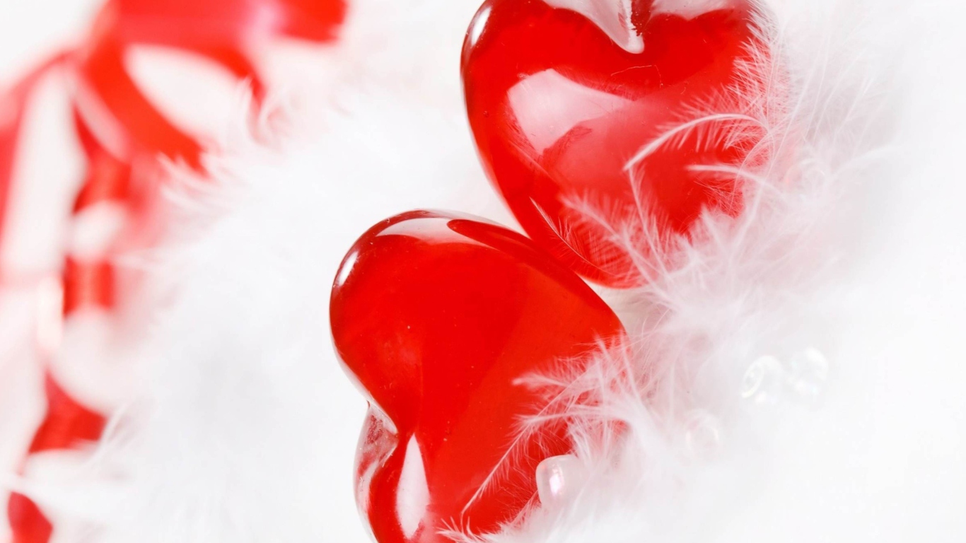 Red Hearts wallpaper 1366x768