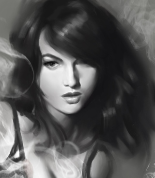 Monochrome Drawing Of Girl - Obrázkek zdarma pro 240x400