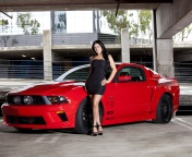 Screenshot №1 pro téma Ford Mustang GT Vortech with Brunette Girl 176x144
