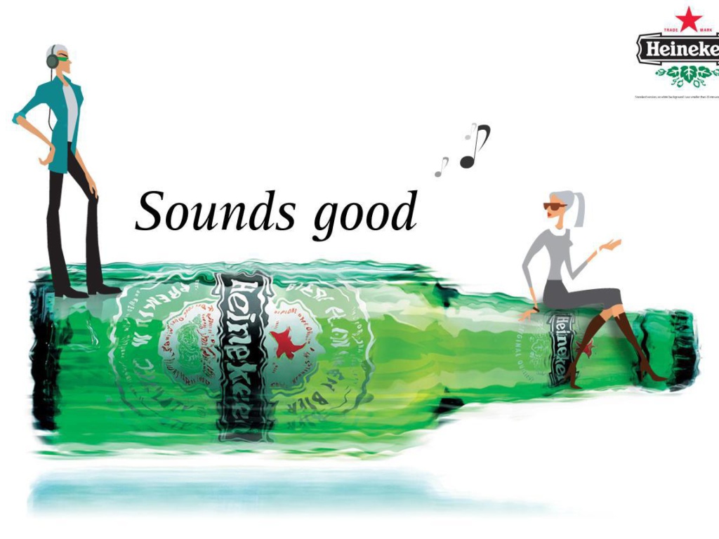 Fondo de pantalla Heineken, Sounds good 1024x768
