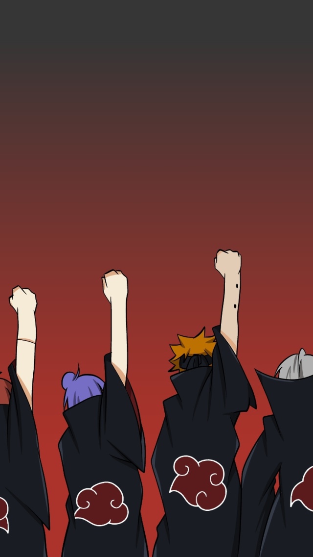 Обои Naruto, Itachi, Sasori, Tobi, Deidara with Sharingan Logo 640x1136