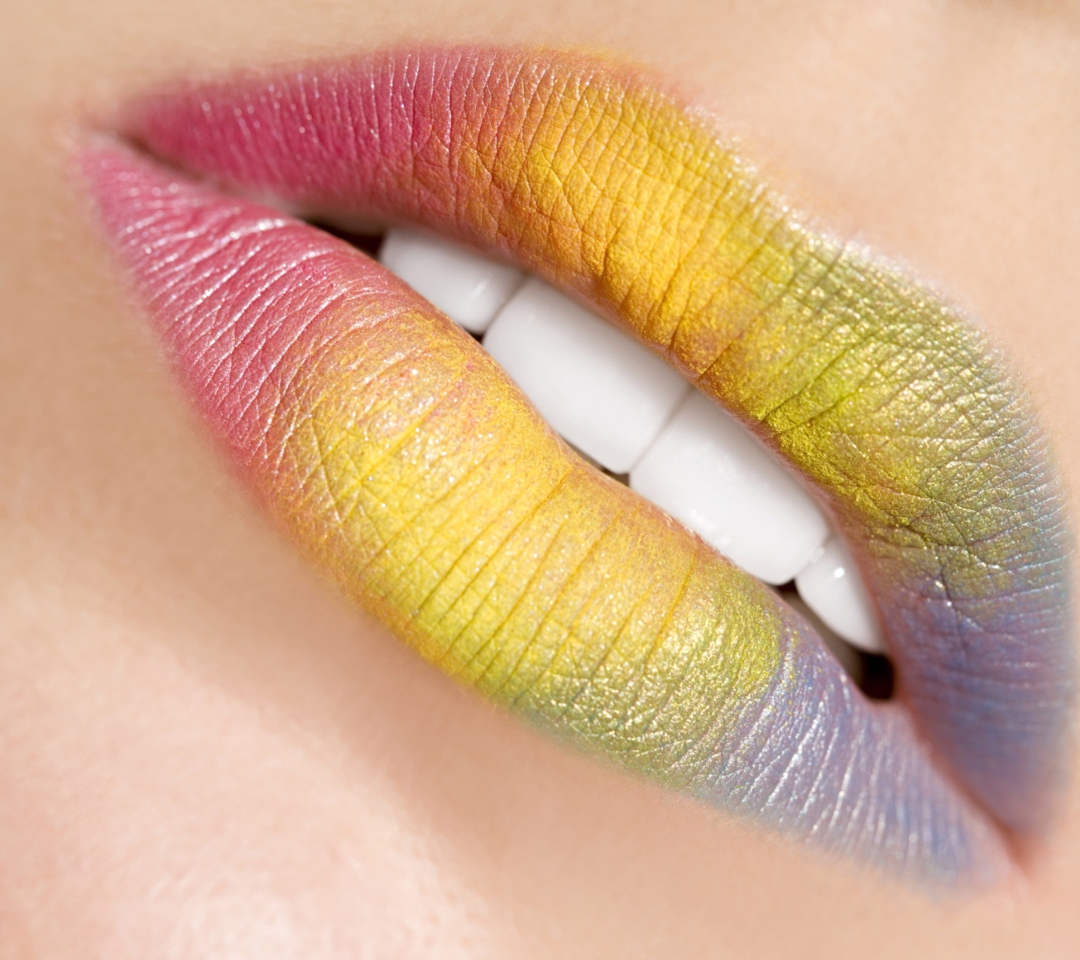 Das Rainbow Lips Wallpaper 1080x960