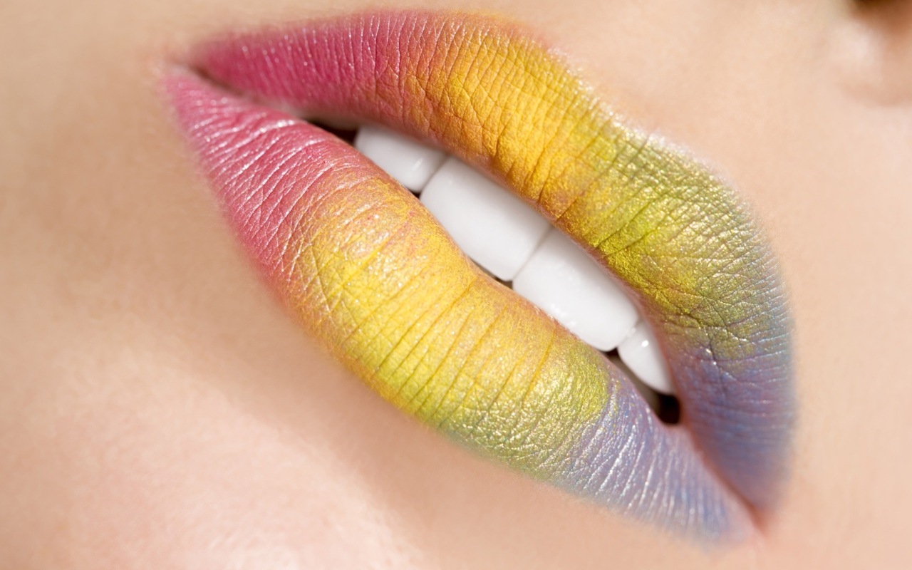 Das Rainbow Lips Wallpaper 1280x800