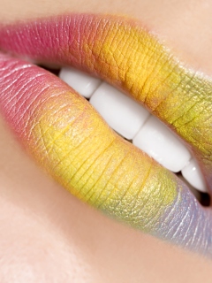 Das Rainbow Lips Wallpaper 240x320