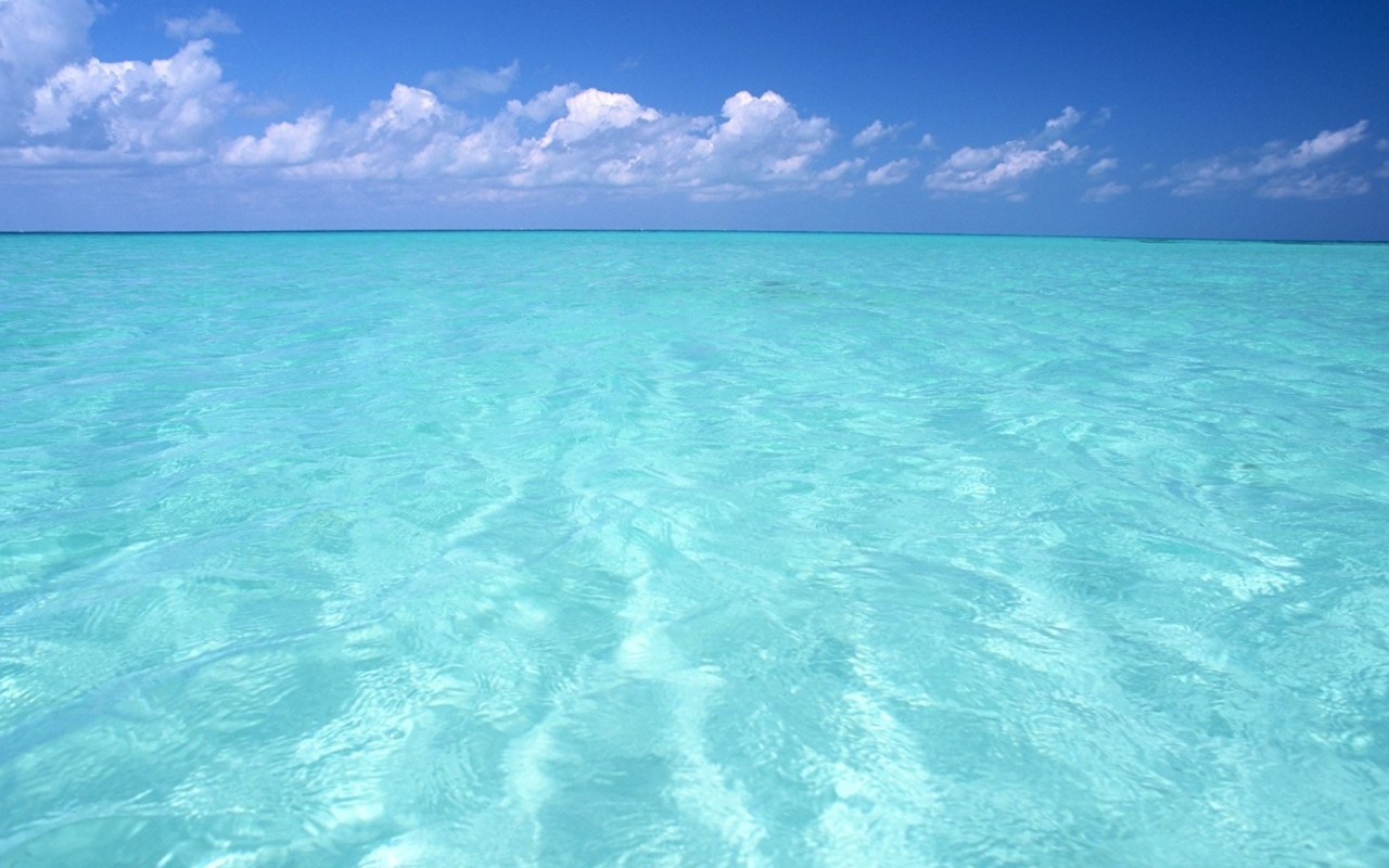 Das Teal Water And Blue Sky Wallpaper 1280x800