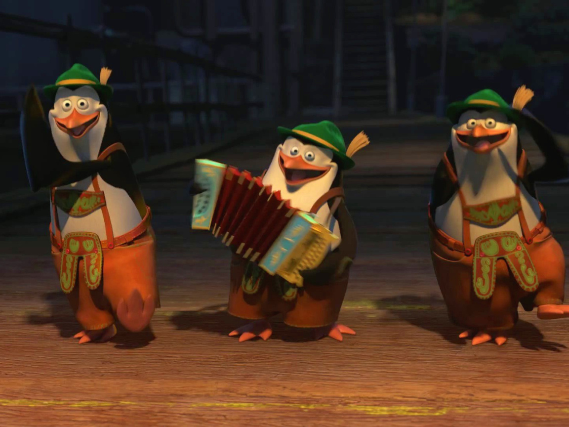 Sfondi Skipper, Kowalski, and Rico, Penguins of Madagascar 1152x864