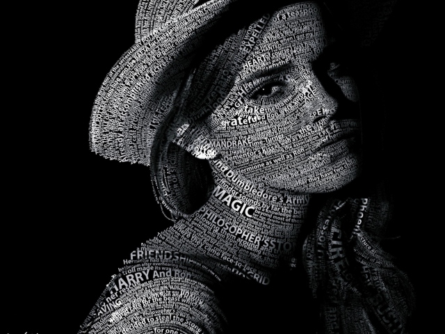 Обои Emma Watson Typography 640x480