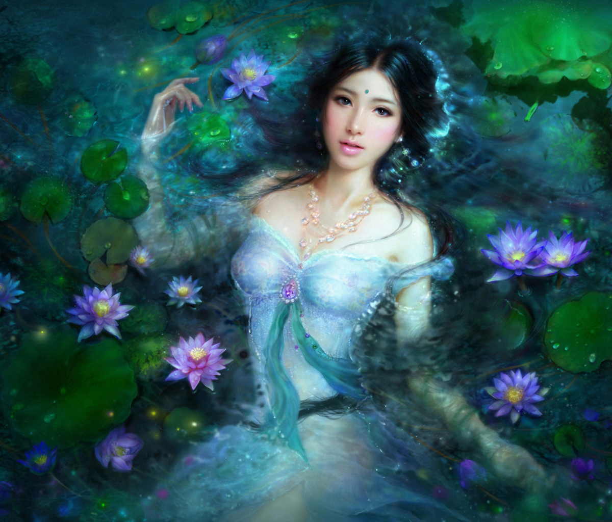Sfondi Princess Of Water Lilies 1200x1024