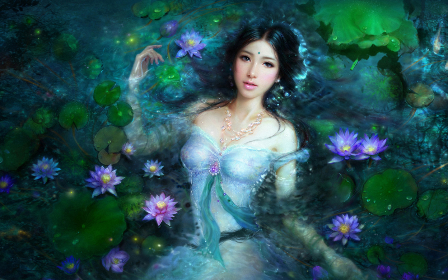 Screenshot №1 pro téma Princess Of Water Lilies 1440x900