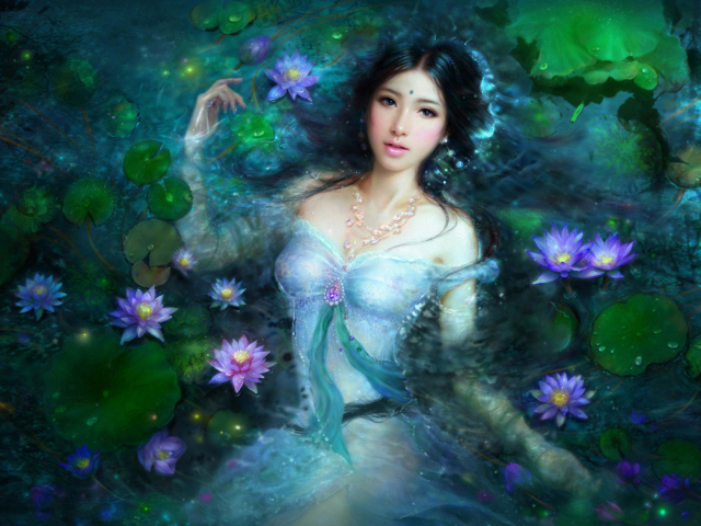 Screenshot №1 pro téma Princess Of Water Lilies 640x480