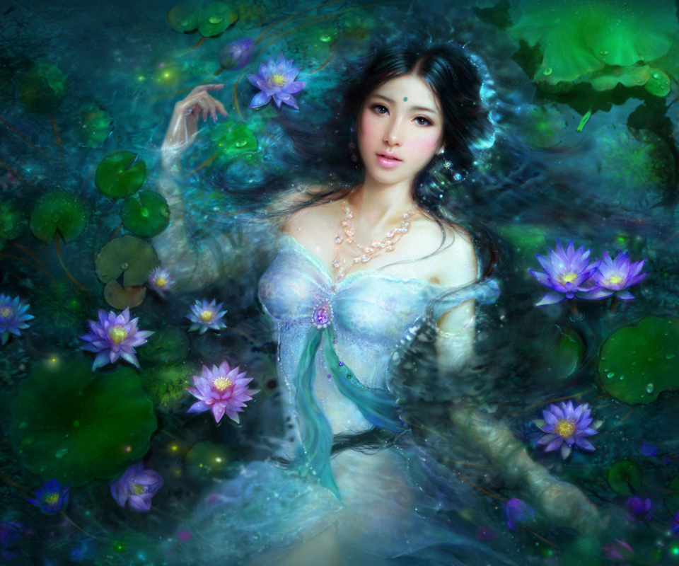 Screenshot №1 pro téma Princess Of Water Lilies 960x800