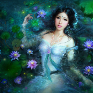 Kostenloses Princess Of Water Lilies Wallpaper für 1024x1024