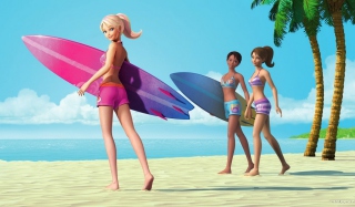 Barbie Surfing sfondi gratuiti per cellulari Android, iPhone, iPad e desktop