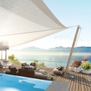 Обои Luxury Villa with Terrace in Barbara Beach, Curacao 128x128
