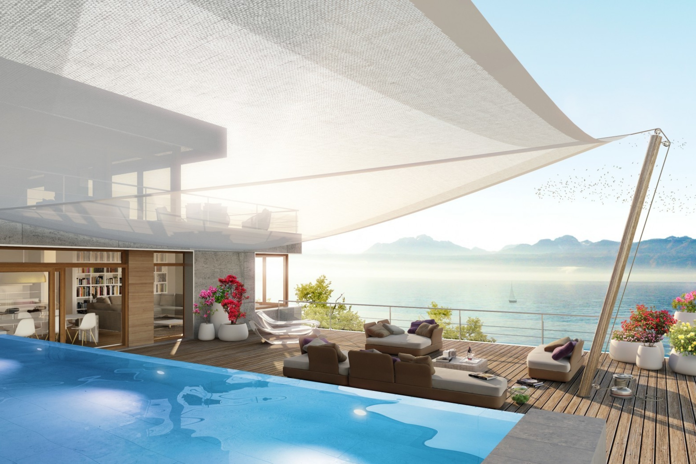 Fondo de pantalla Luxury Villa with Terrace in Barbara Beach, Curacao 2880x1920