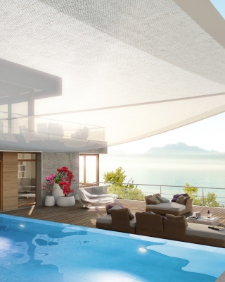 Kostenloses Luxury Villa with Terrace in Barbara Beach, Curacao Wallpaper für 320x480